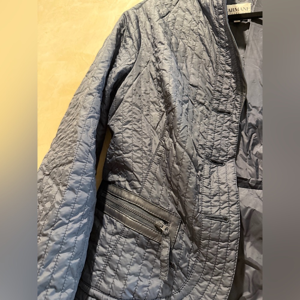 Armani Collezioni Quilted Navy Jacket Sz 8 - Picture 2 of 5